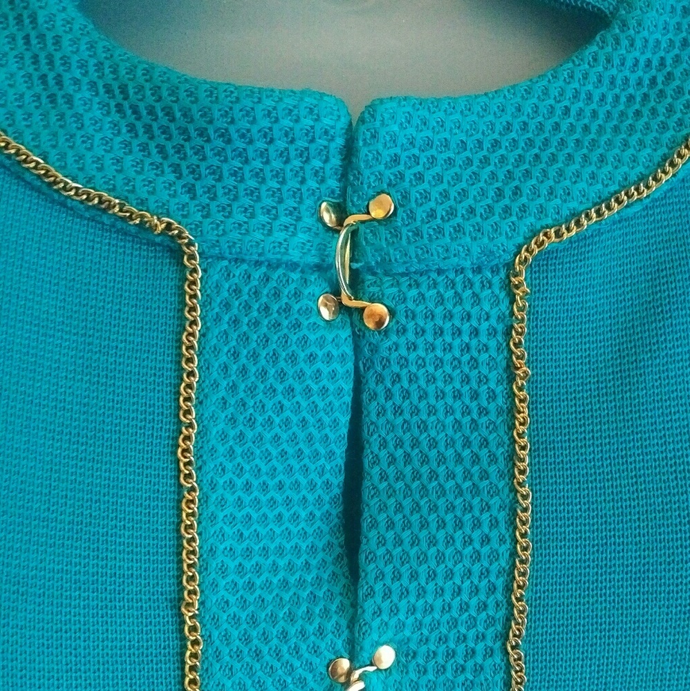 Fabulous Misook Jacket Gold Chain Trim Like New M - Picture 2 of 8